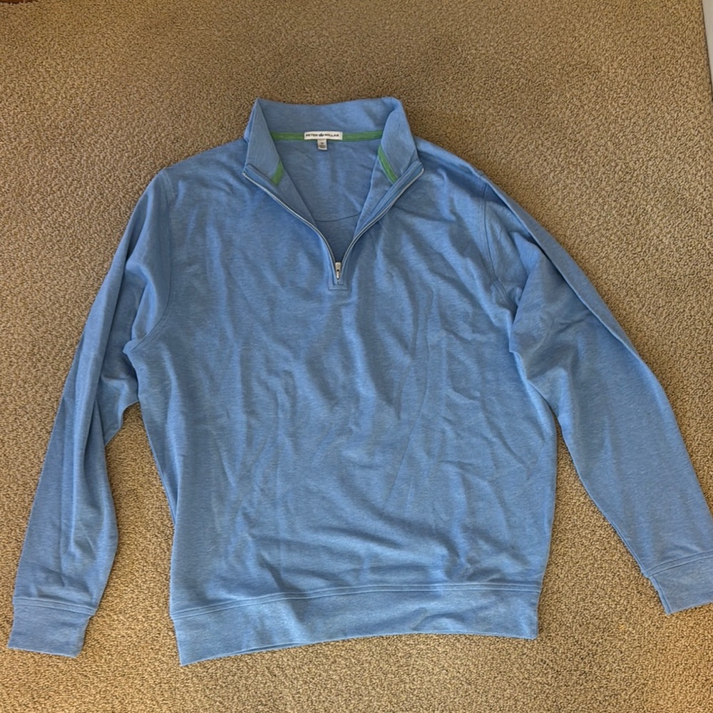 Peter Millar Blue Zip Up Sweater